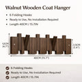 Solid Wood Piano Key Coat Rack – No-Drill Wall Hook, Foldable, Entryway Organizer & Key Holder