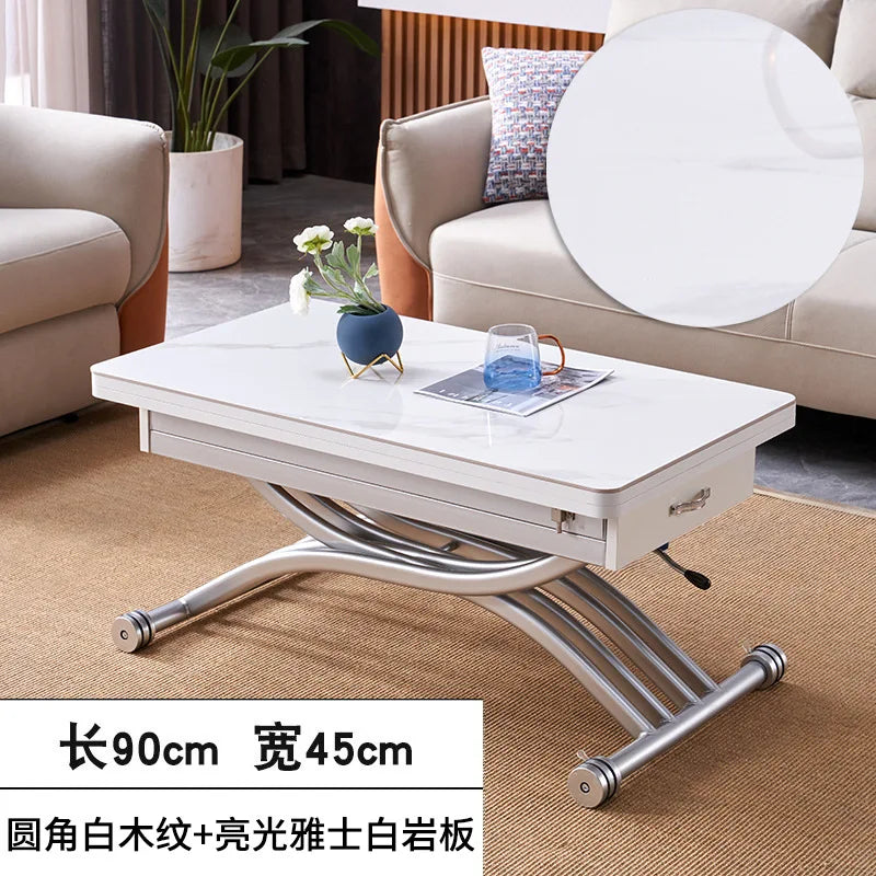 YFY  Activity Coffee Table Dining Table Integrated Small Apartment Folding Lifting Dual-use Movable with Wheels Two-in-One