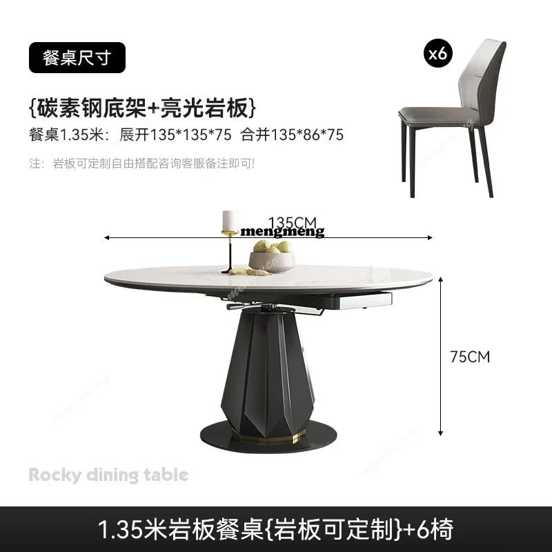 Restaurant White Dining Tables Nordic Design Italian Extensible Folding Table Set 4 Chairs Kitchen Mesas De Comedor Furniture