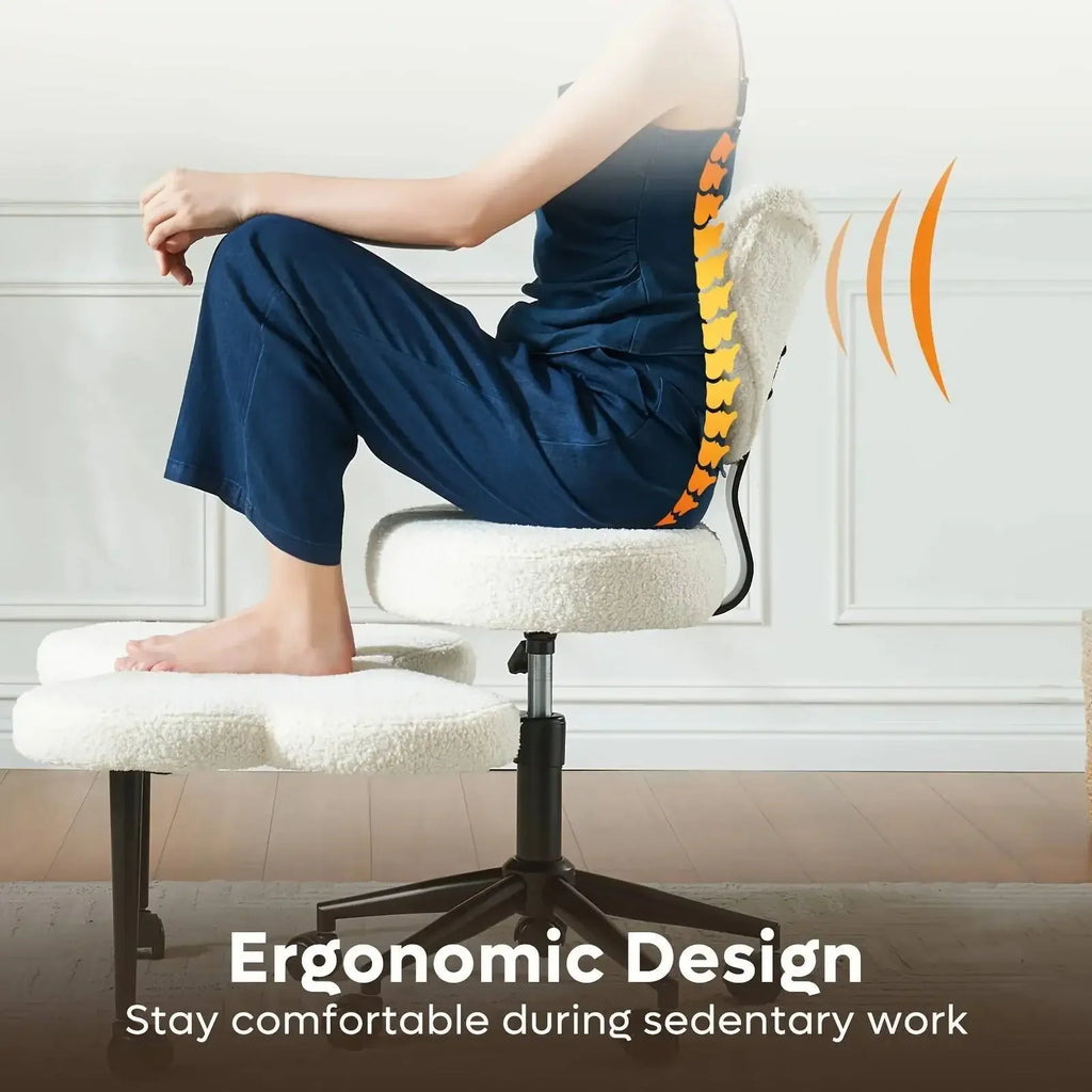 JB Cross Leg Chair - Meditation Chair With Wheels, ADHD Chair, Height Adjustable Seat, Adjustable Footstool