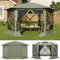 13x13 Pop Up Canopy Tent, Screen Gazebo with Carry Bag | UPF 50+ Waterproof Quick Canopy Tent W/ Mosquito Netting; 6 Removable W