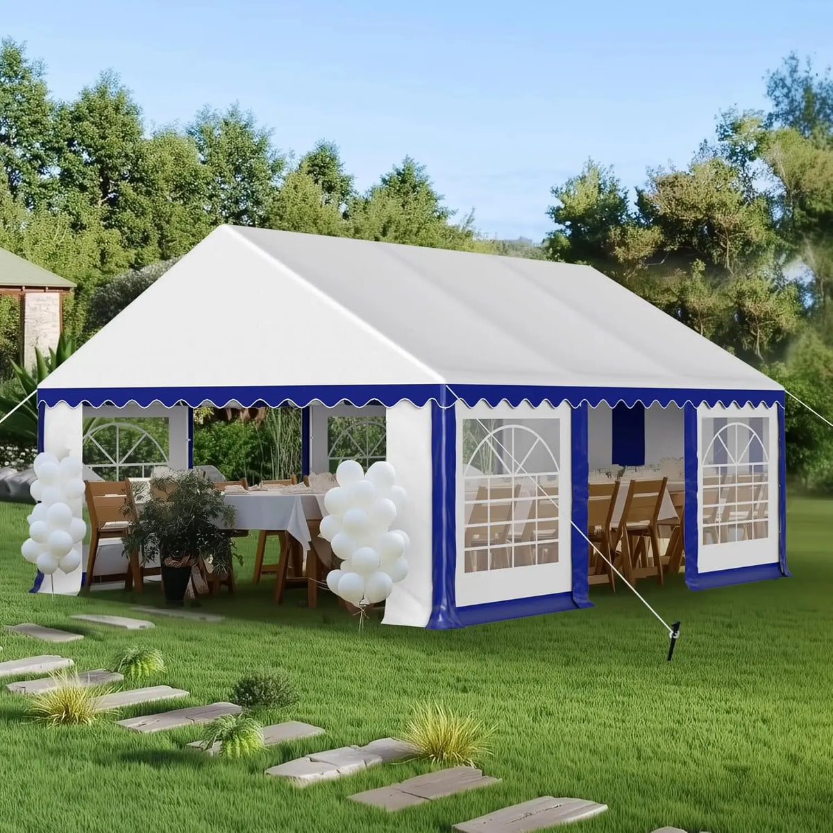 16x20 Outdoor Heavy Duty Party Tent, Large Party Wedding Event Tent with Removable Sidewalls & 3 Storage Bags or Patio Outdoor G
