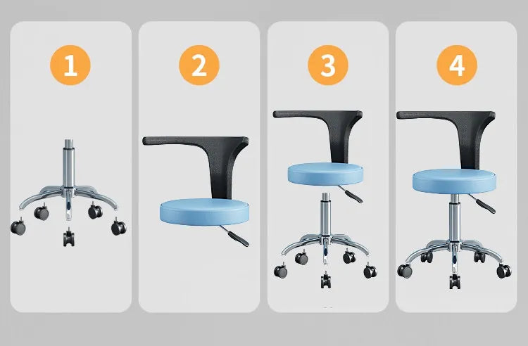Professional Multifunctional Dental Chair 360°Swivel Adjustable Patient Seat with Soft Padding,Reclining Backrest for Clinic Use