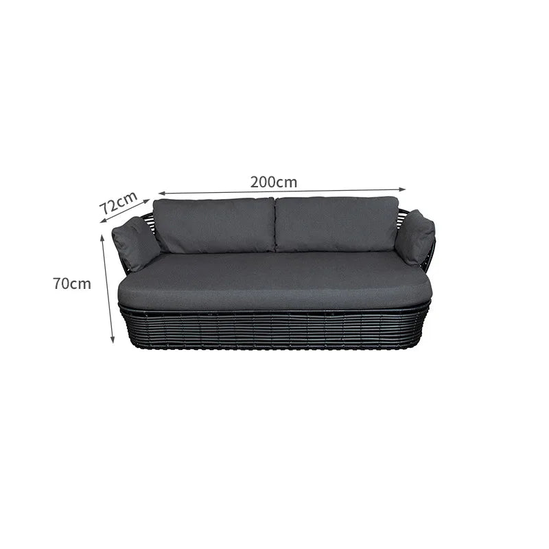 LMM outdoor rattan sofa sun protection waterproof patio balcony garden rattan chair