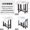 Home Folding Dining Table Set with Chairs Mobile Round Furniture Modern Kitchen Living Room Light Luxury Simple Portable