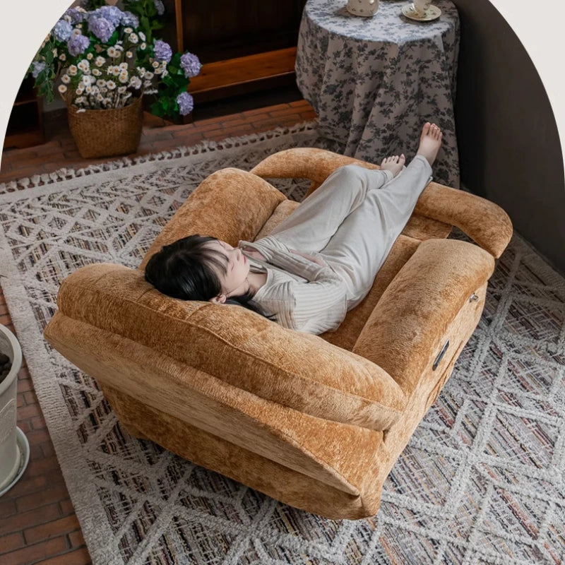 Massage Heating USB Sofa Luxury RotatableVoice Control Single Small Chaise Couch Lounge Modern Velvet Divano Soggiorno Furniture