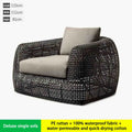 Outdoor PE Rattan Sofa Set，Waterproof All-Weather Patio Furniture, Removable Cushions for Garden,Poolside,Balcony