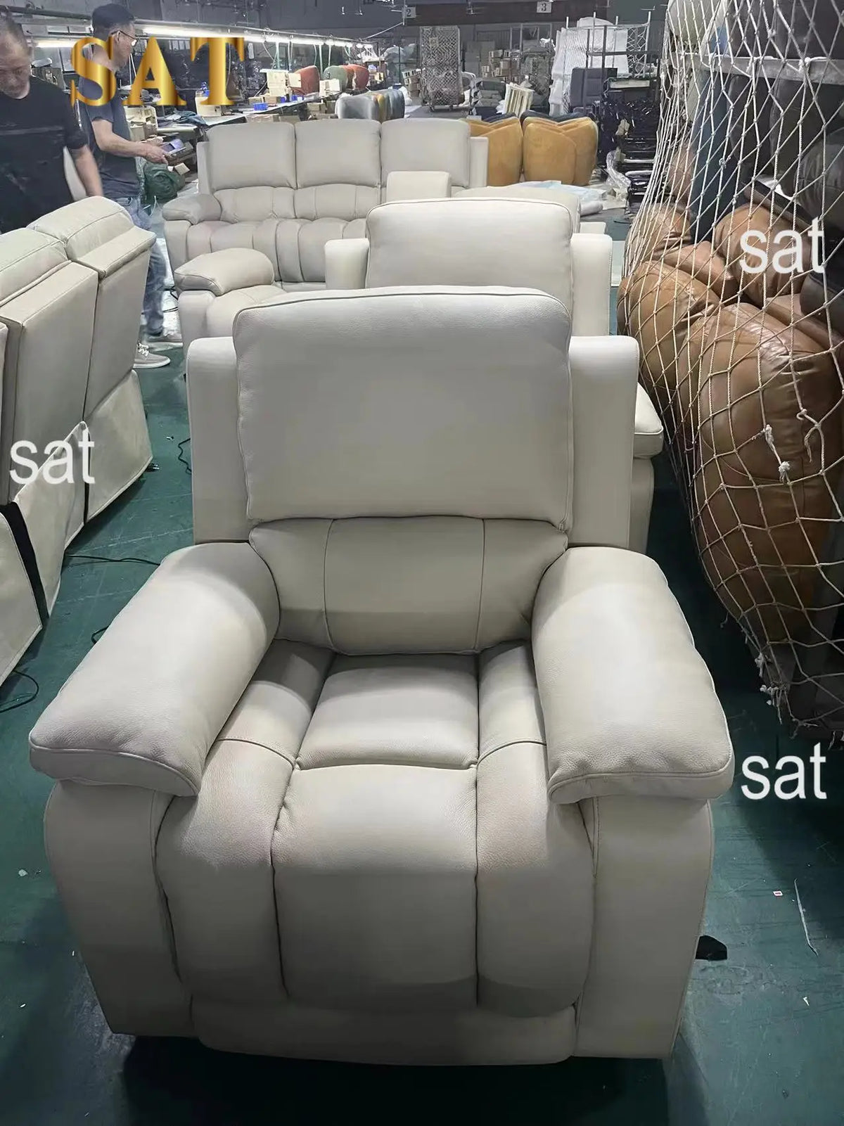 #Modern Luxury Living Room Furniture Genuine Leather Power Recliner Sofa Sets 3 2 1