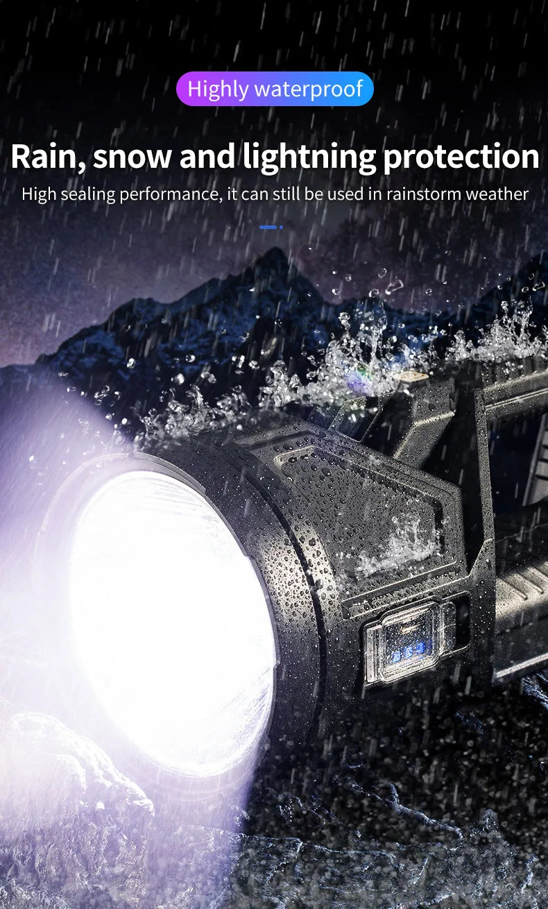 Rechargeable Lamp With Power Bank Function Flashlight Powerful Spotlight Portable Searchlight Large Capacity Lithium Battery