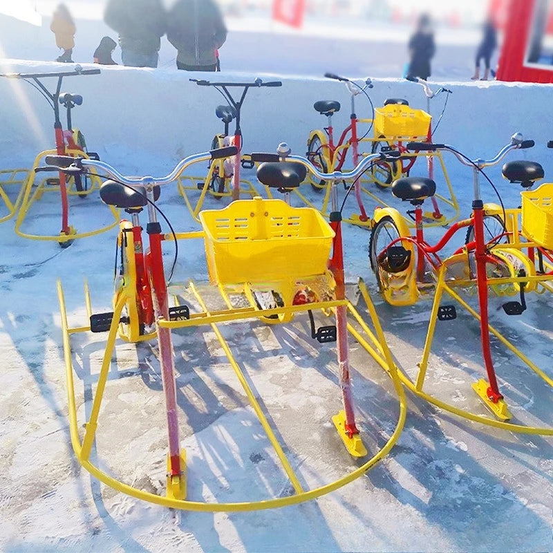 Ice bike, tandem ski, bicycle ice skate