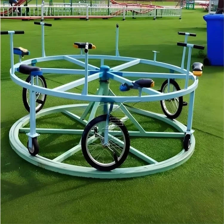 Rotating bicycle riding amusement park 6 seats Cycling without power