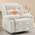 Rocking Chair with Massage And Heating Function, 360° Rotating Extra Large Recliner, Wide Rocking Chair for Adults with Side Poc