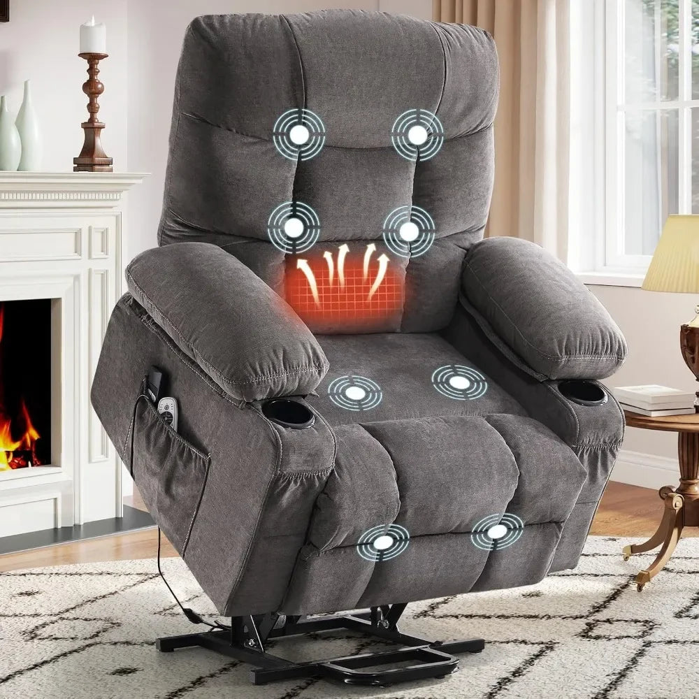 Recliner Chair with Vibration Massage and Lumbar Heating for Senior Comfort in Living Room