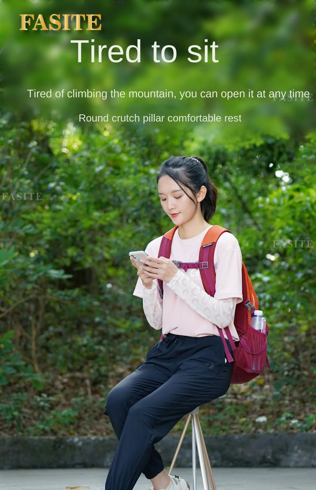 Portable Elderly Cane Stool Non-Slip Multifunctional Lightweight Chair Ideal for Outdoor Hiking