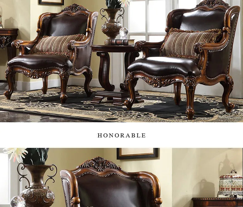 American solid wood tiger chair single simple casual retro bedroom small apartment sofa chair