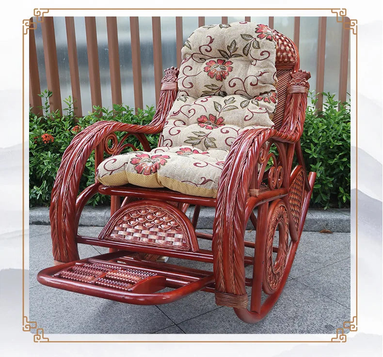 TAO Natural rattan rocking chair recliner adult balcony home leisure elderly nap chair