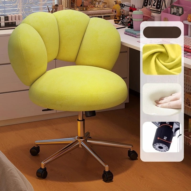 Cream Wind Living Room Chairs Furniture Dressing Stool Rotatable Chair Lamb Wool Small Internet Celebrity Stool Computer Stool