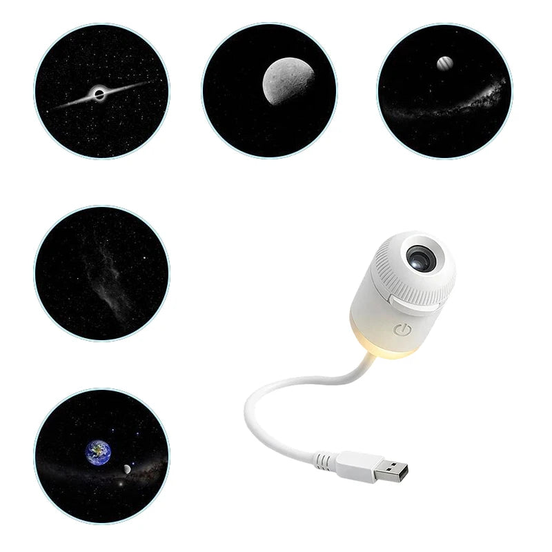 Smart Dynamic 5d Holographic Night Light Projector Galaxy Star Ocean Projector 360° Rotate Usb Dome Light For Bedroom Car Decor
