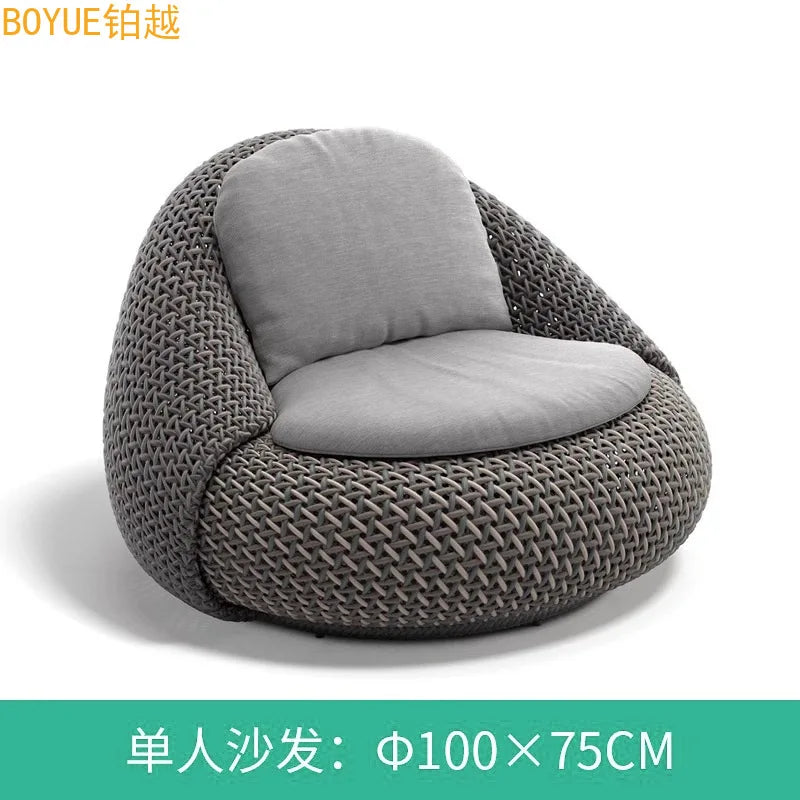 Outdoor rattan sofa B & B terrace balcony rain and sun protection coffee table combination villa garden furniture outdoor