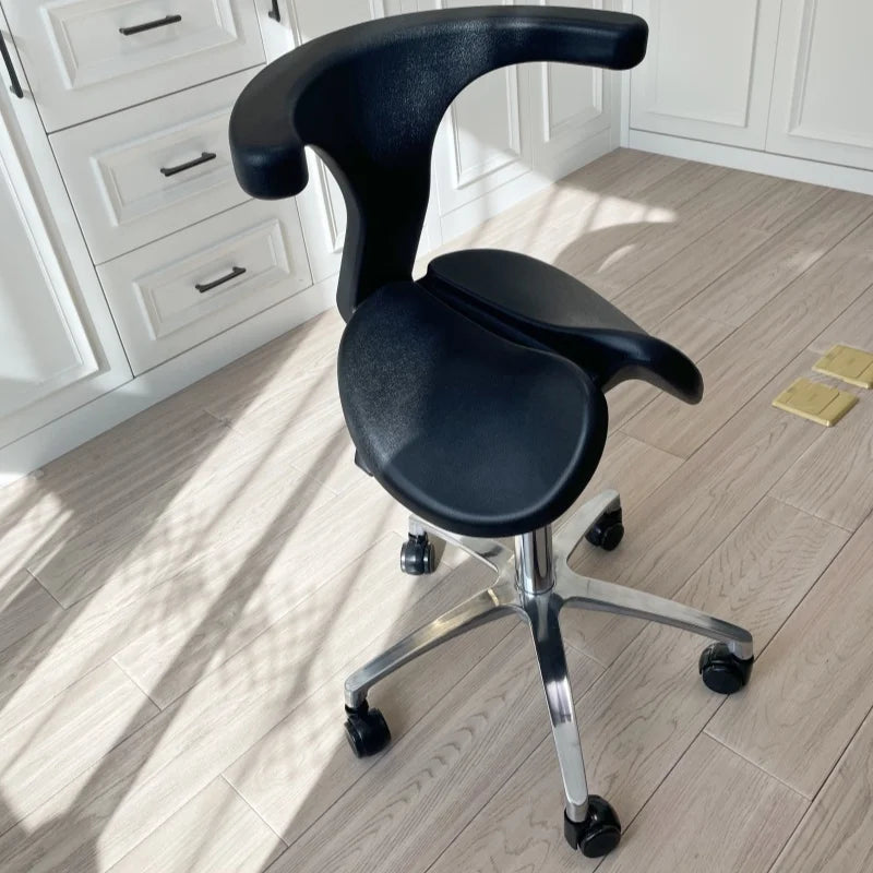 Multi Adjuster Ergonomic Swing Saddle Seat Multi Functional Back Posture Stool with Tilting Seat Saddle Chair For Dental Office