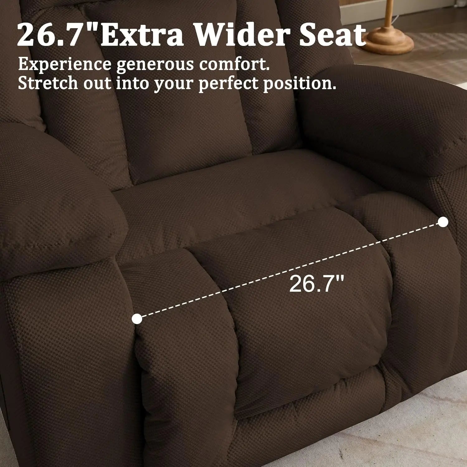 Electric Massage Recliner Chair with Heat & Swivel Rocking, Oversized Waffle Fabric for Living Room Bedroom