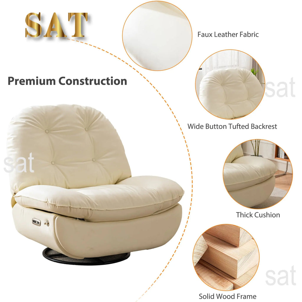 *Cheap Price White Multi-position Single Power Lift Recliner White Leather Comfortable Sofa Chair With Phone Holder