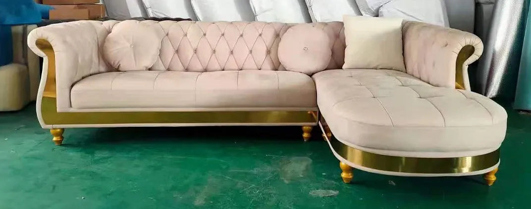 Arabic Luxury Chesterfield Leather Sofa Living Room Sofas Hot Sale White Modern Home Furniture Solid Wood Frame European Style