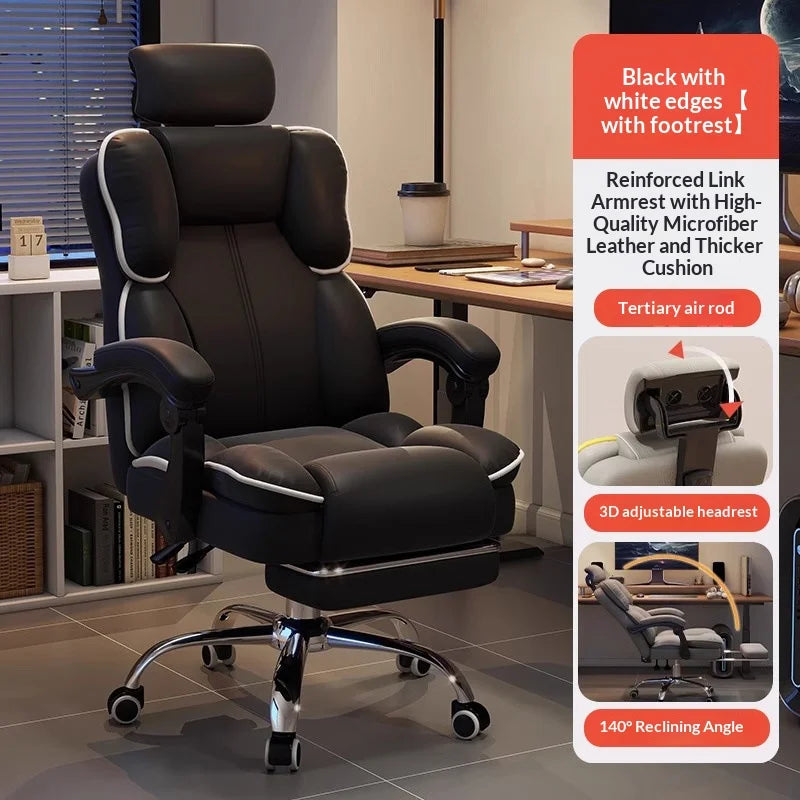 Ergonomic Office Chair Gaming Computer Desk Chair Adjustable Lumbar Swivel Headrest Breathable Mesh High Back Home Cadeira