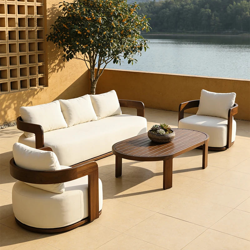 RH Furniture Luxury European Modern Aluminum Outdoor Sofa Set-Rust & Water Proof for Hotel Garden & Park Use