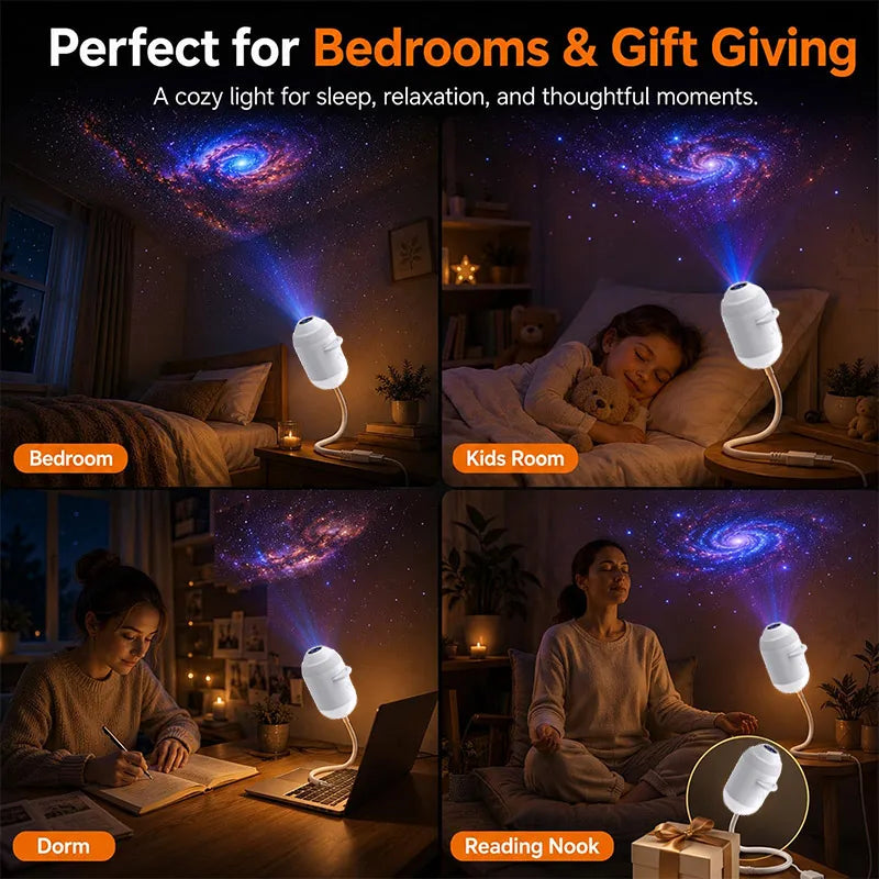 Holographic 5d Star Galaxy Ocean Projector Intelligent High-definition Night Light 360 Adjust Bedroom Car Home Atmosphere Lamp