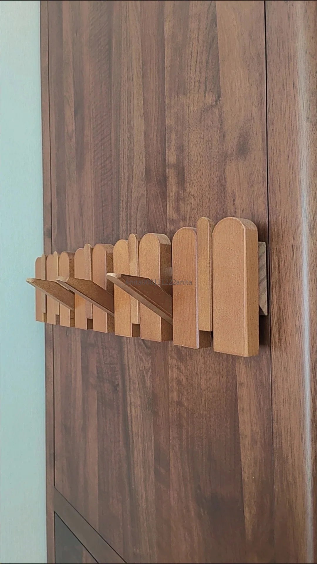 Solid Wood Door Back Coat Hooks Entrance Rack No Drilling Wall Mounted Clothes Hanger for Home Decor
