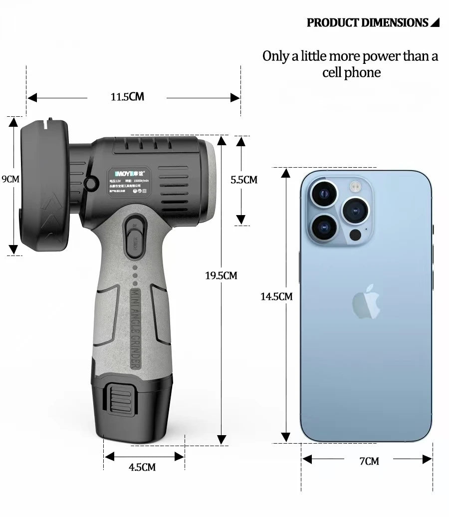 12V lithium battery mini angle grinder portable lithium battery cordless small angle grinder grinding cutting polishing mini