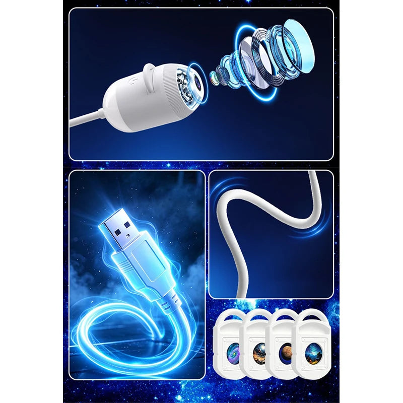 Holographic 5d Star Galaxy Ocean Projector Intelligent High-definition Night Light 360 Adjust Bedroom Car Home Atmosphere Lamp