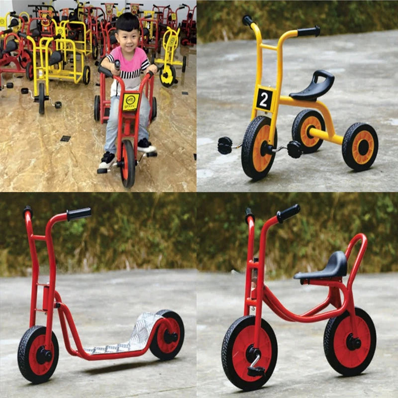 Tricycles, children's two person bicycles, outdoor twin bicycles, three person bicycles, multiple person rotating carts