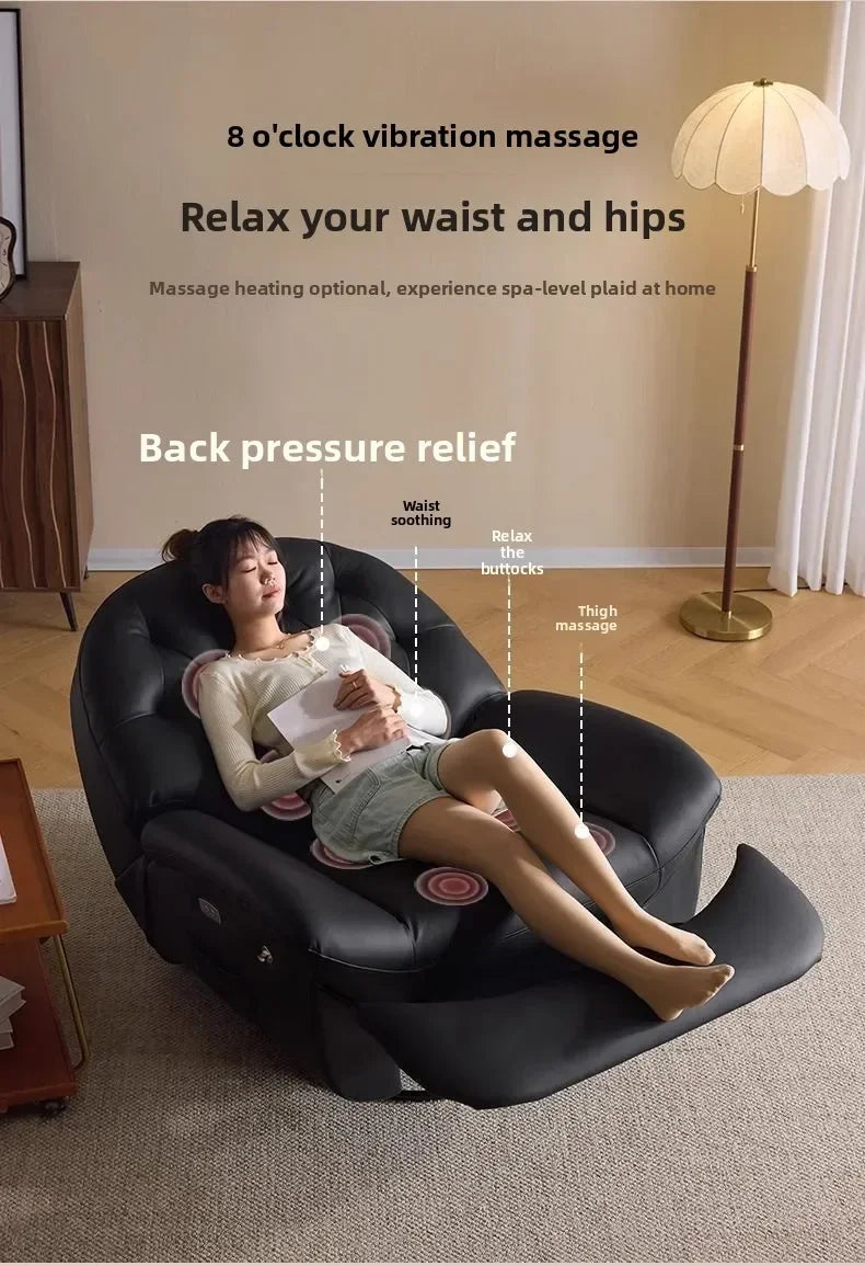 LZ X LazySofa Single Recliner Electric Space Capsule Rocking Chair Eco-Leather Lounge Living Room Suitable Sitting Reclining Sle