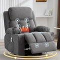 Swivel Rocker Recliner Chair with Vibration Massage and Heat for Living Room, with Rocking Function and Side Pocket, USB Charge