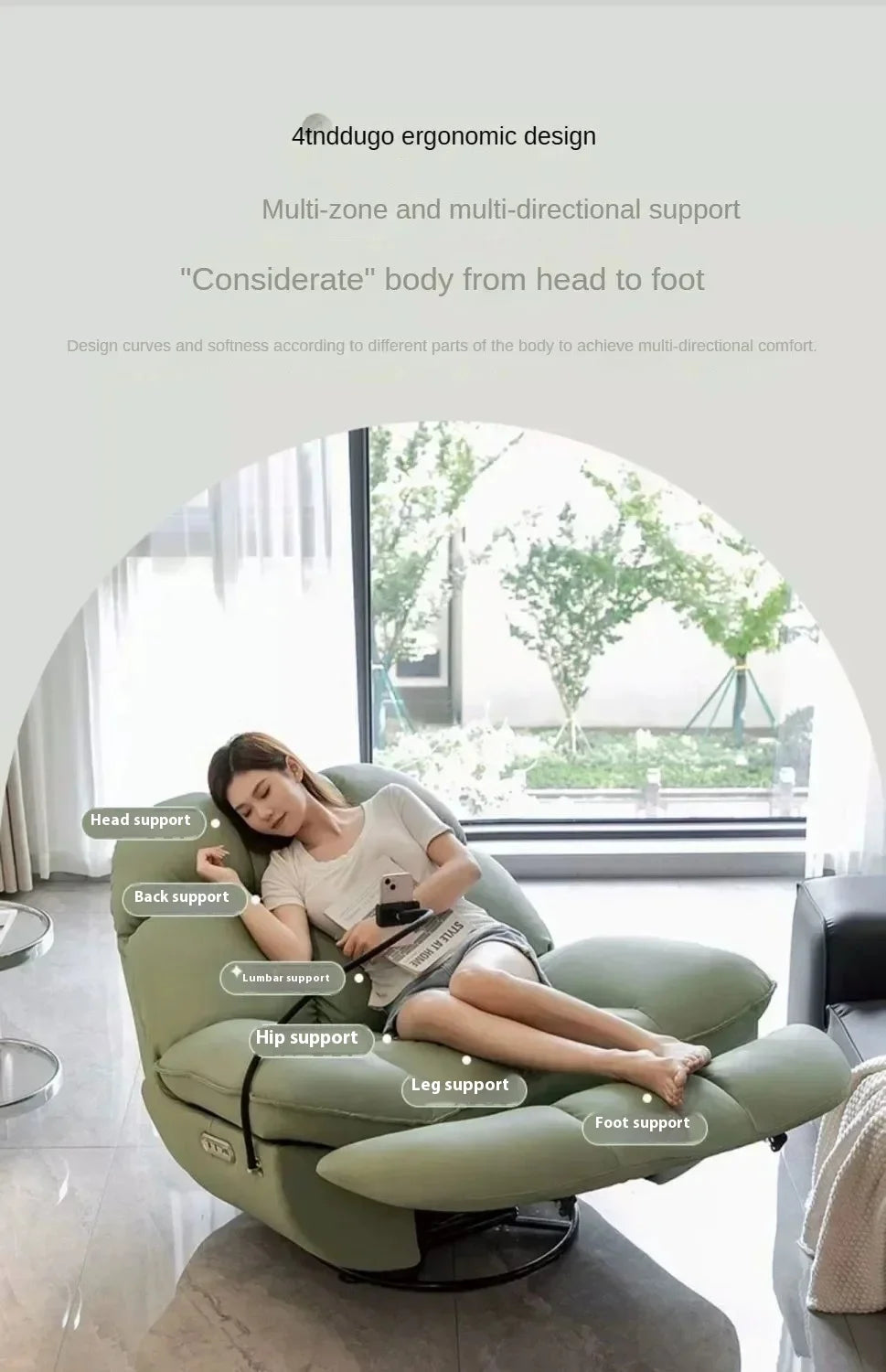 Lazy Sofa First-class Leisure Sofa Electric Intelligent Multifunctional Living Room Single Person Sofa Can Sleep and Lie Down