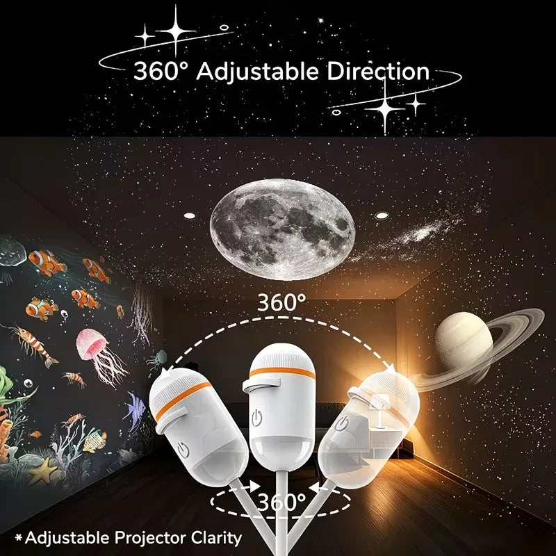 USB Star Projector Night Light Romantic Nebula Atmosphere Lamp for Car Interior Home Bedroom Decor USB Charging