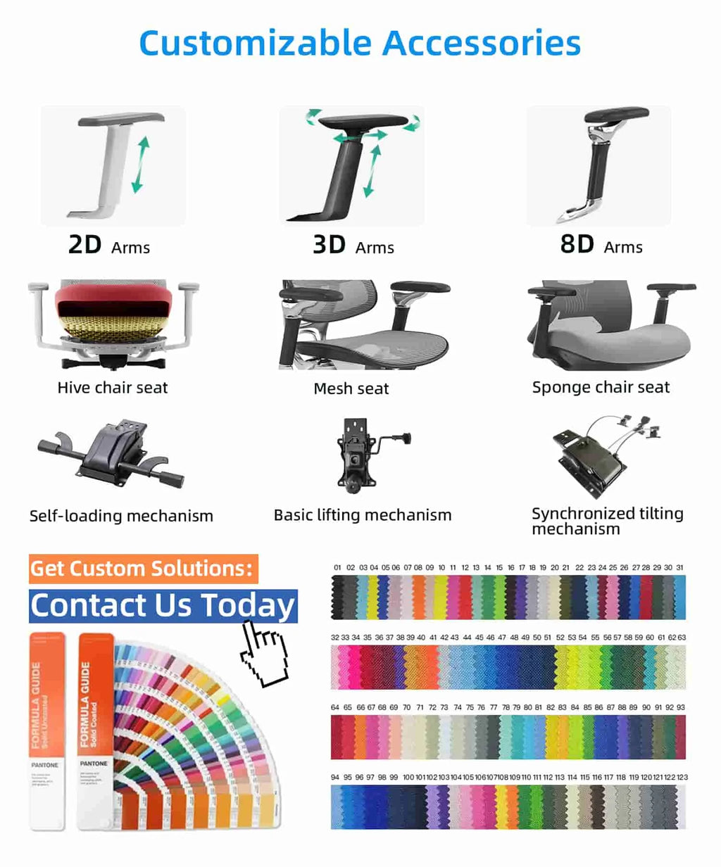 Office Chairs For Staff, Ergonomic,Luxury Modern Orthopedic Office Chair Ergonomic Mesh Executive High Back Flip Arms Armrest Ti