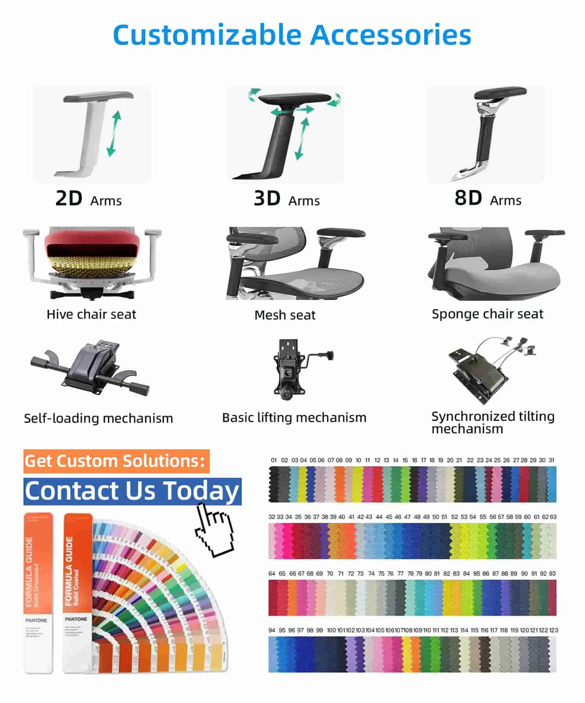 Office Chairs For Staff, Ergonomic,Luxury Modern Orthopedic Office Chair Ergonomic Mesh Executive High Back Flip Arms Armrest Ti