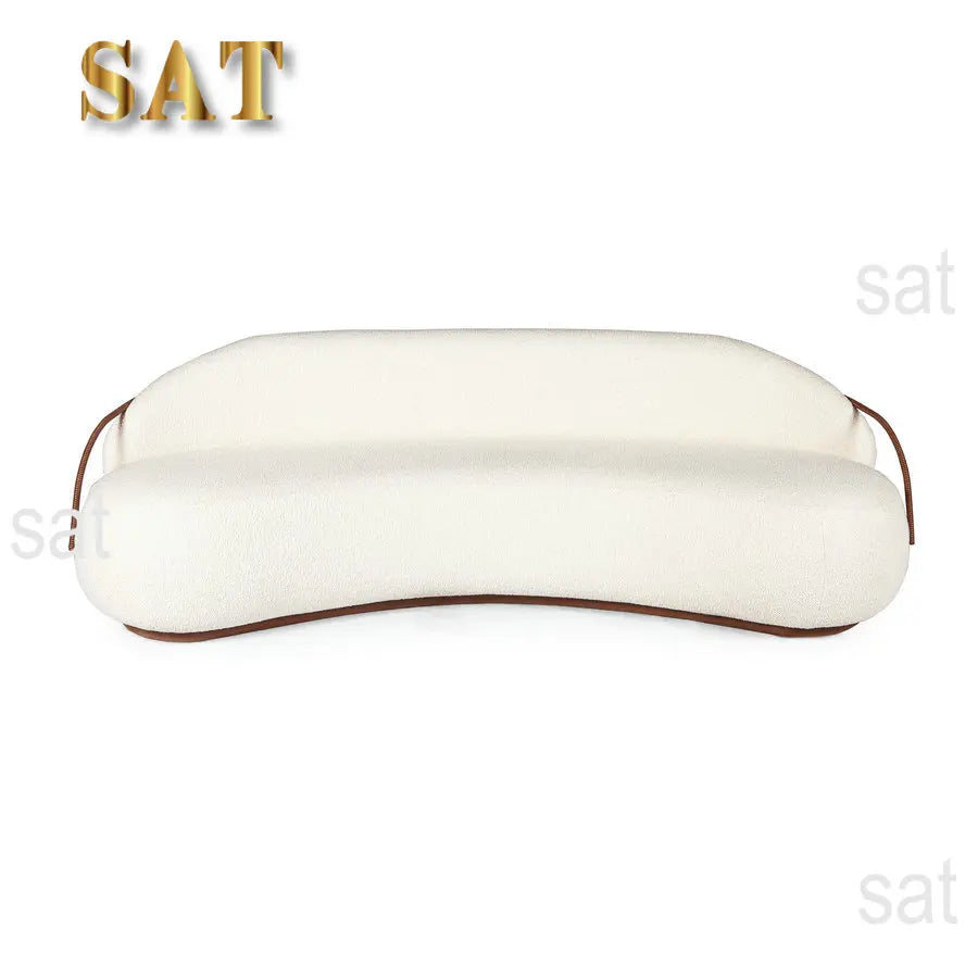 #Modern Luxury  Hotel Restaurant Small Curved Back White Velvet Couch Sofa Set Designs with Wood Furniture Living Room Sofas