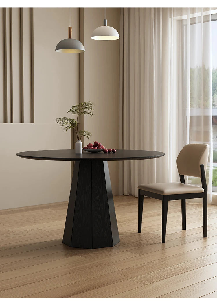 N44 Slate round table home small apartment modern simple dining room dining table solid wood designer high-end feeling