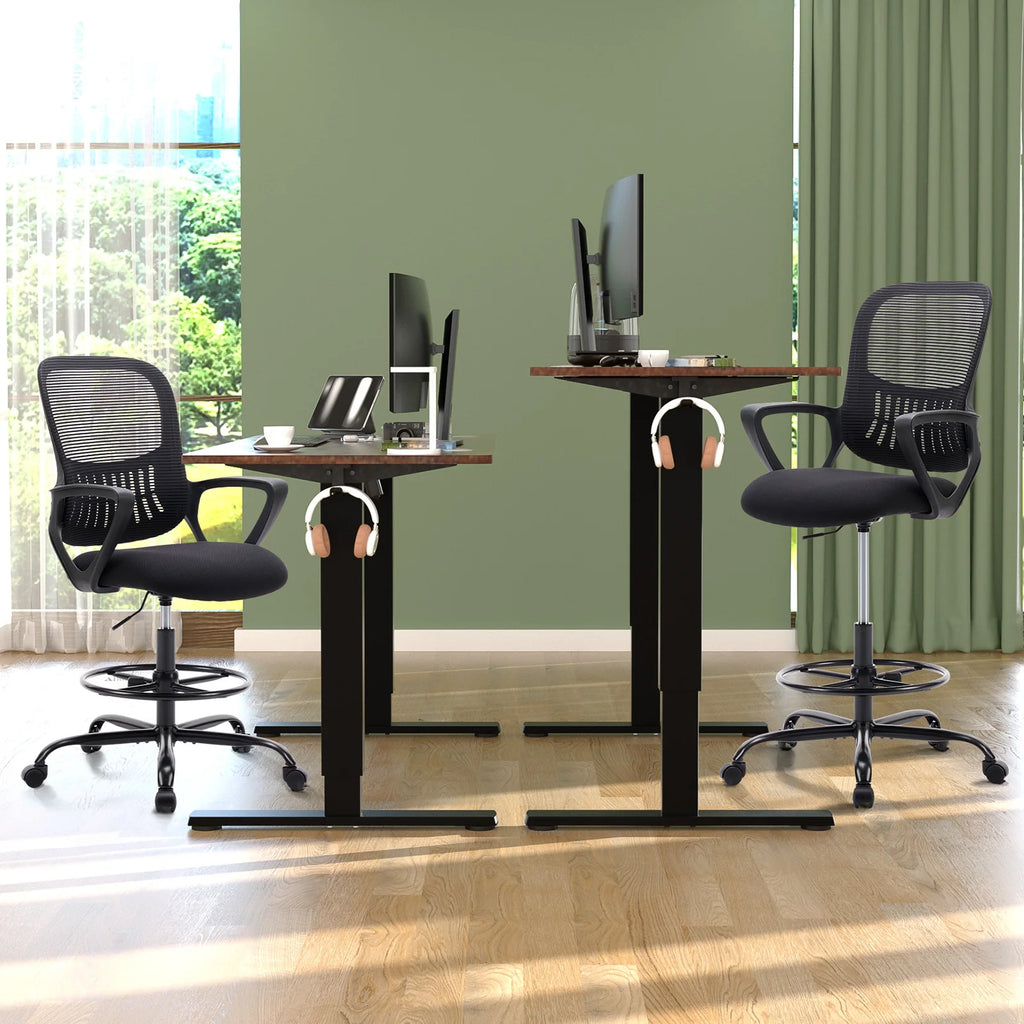 JHK Ergonomic Mid-Back Mesh Backrest Office Desk Chair Computer Lumbar Support Rolling Swivel Gaming Chairs With Wheels For Home