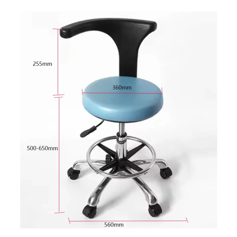 Medical Dental Dentist Chair Surgical Nurse's Doctor Stool with 360 Degree Rotation Armrest PU Leather Assistant Stool Chair