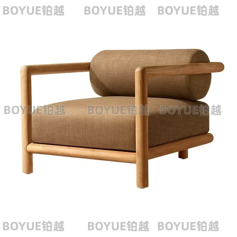 Teak Wood Outdoor Sofa Set Garden Patio Furniture Villa Terrace Long Table Solid Wood Courtyard Homestay Hotel Decor