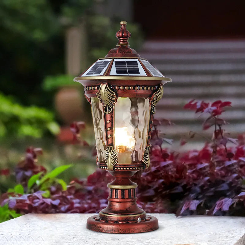 Solar Outdoor Door Post Lights LED Wall Lamps Energy Saving Fence Post Lighting for Courtyard Entrance Garden Lighting