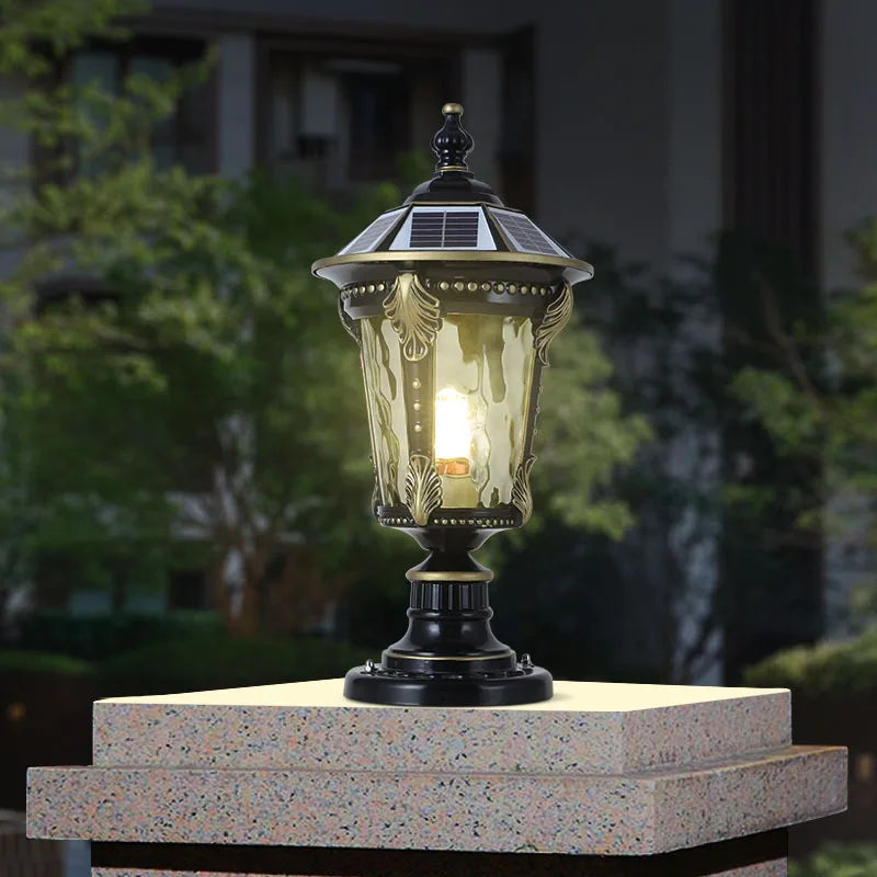 Solar Outdoor Door Post Lights LED Wall Lamps Energy Saving Fence Post Lighting for Courtyard Entrance Garden Lighting