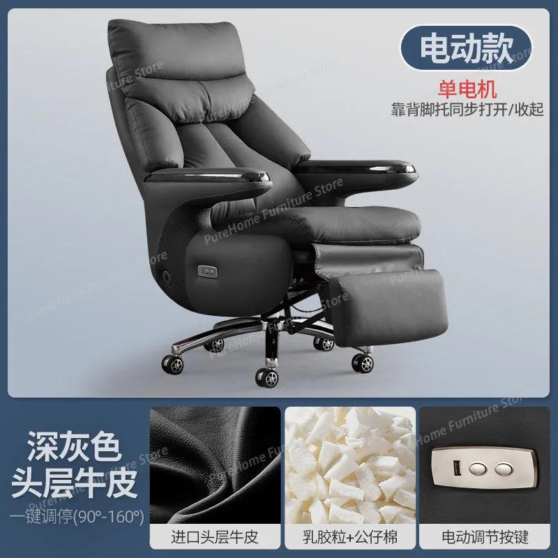 Smart Electric Executive Office Chair with Ventilation - Reclining Massage CEO Chair for Home Professional Use Furniture