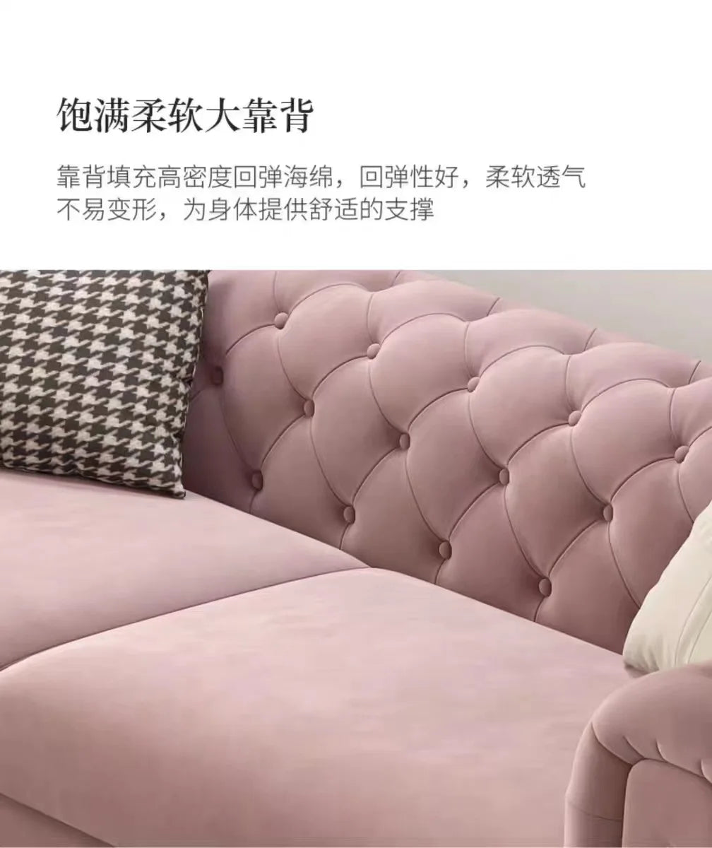 Light luxury fabric pull-button sofa, living room modern minimalist small apartment velle high-back tiger chair furniture
