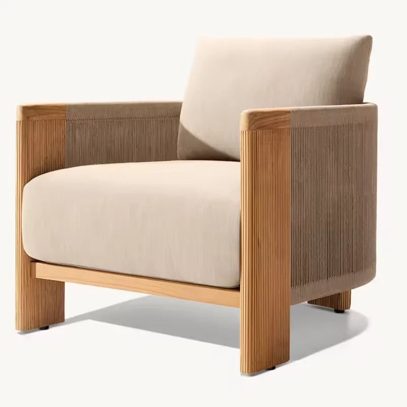 @3 # Luxury Solid Wood Teak Modern Outdoor Sofa Set Waterproof Weather Resistant Eco-Friendly Foldable Garden Furniture For Pati